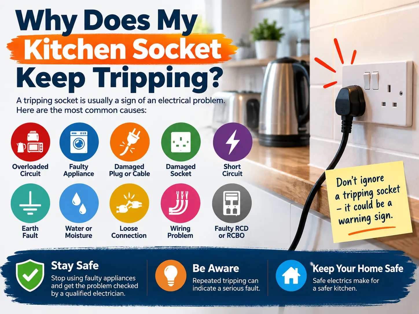 Why Does My Kitchen Socket Keep Tripping - Local Electrical Solution